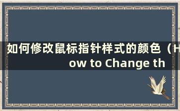 如何修改鼠标指针样式的颜色（How to Change the mouse Pointer style）